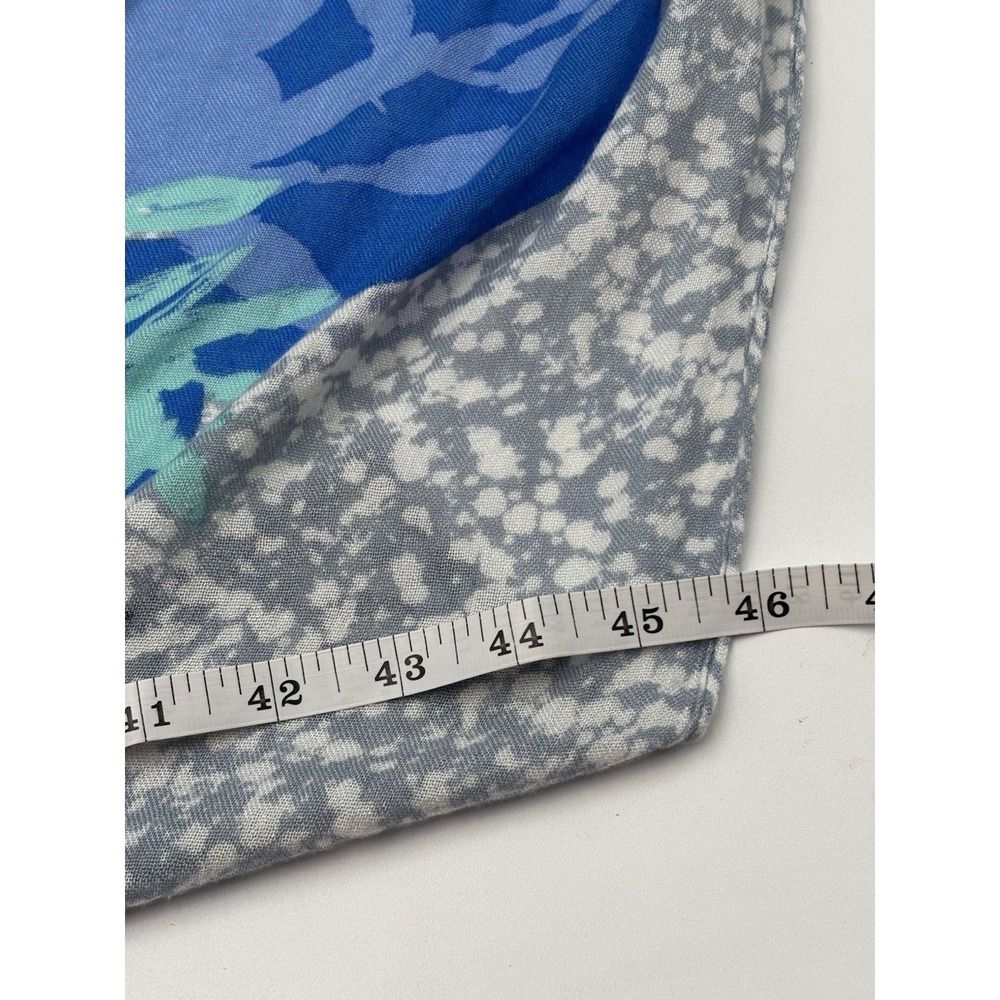Vera Bradley Blue Green Floral Scarf Lightweight Rayon Wrap Shawl Boho Coastal - Picture 6 of 9